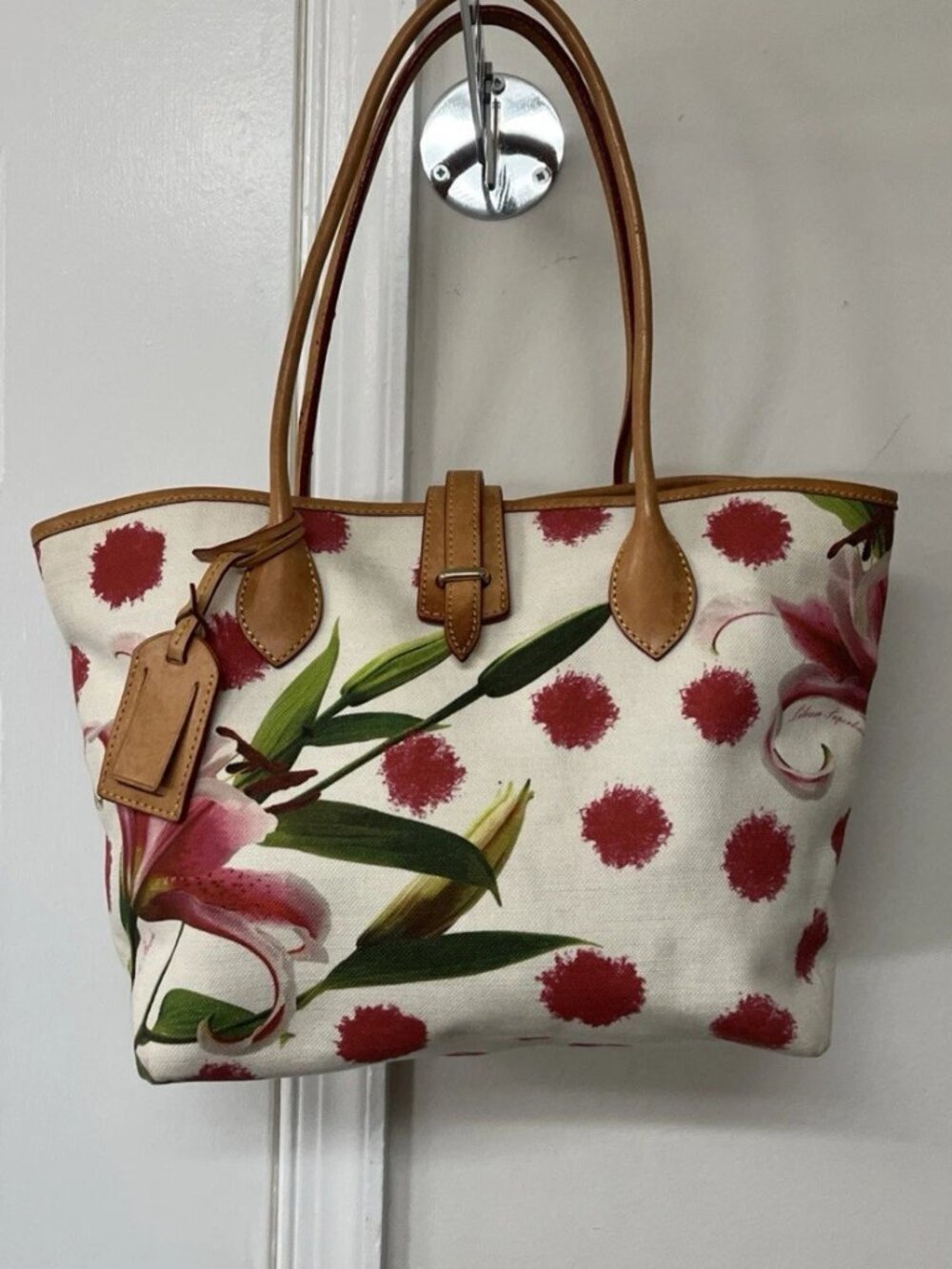 DOONEY & BOURKE Medium Cindy Tote Bag Lily Print Canvas RARE LIMITED EDITION💕